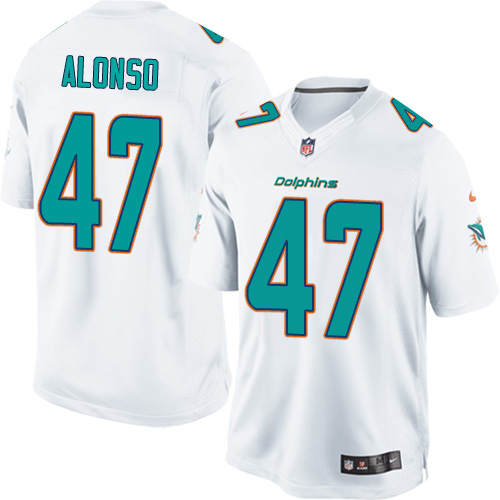 Youth Elite Kiko Alonso Nike Jersey White Road - #47 NFL Miami Dolphins